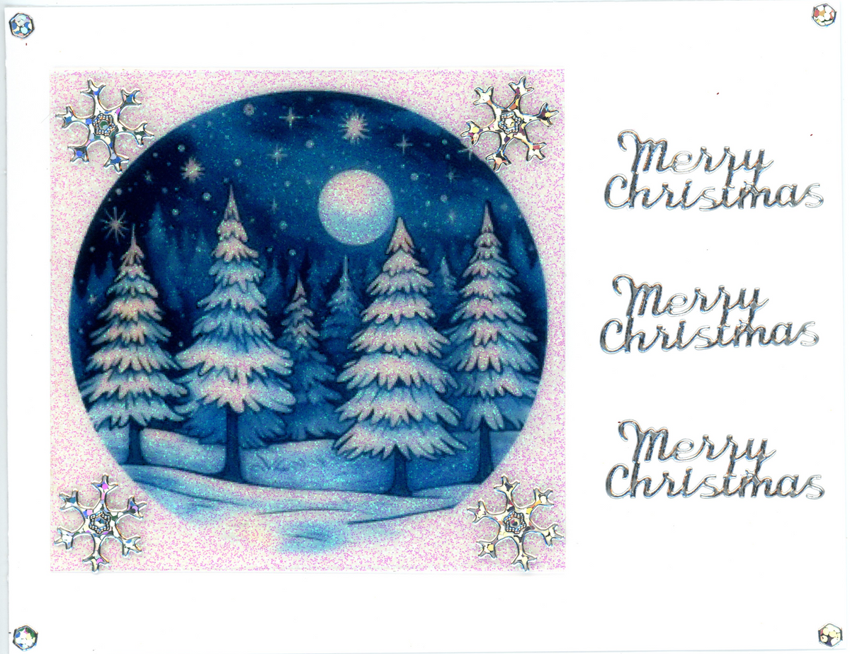 GlitterFilm and Vintage Hue 12 Card Kit Winter Nights Rounds