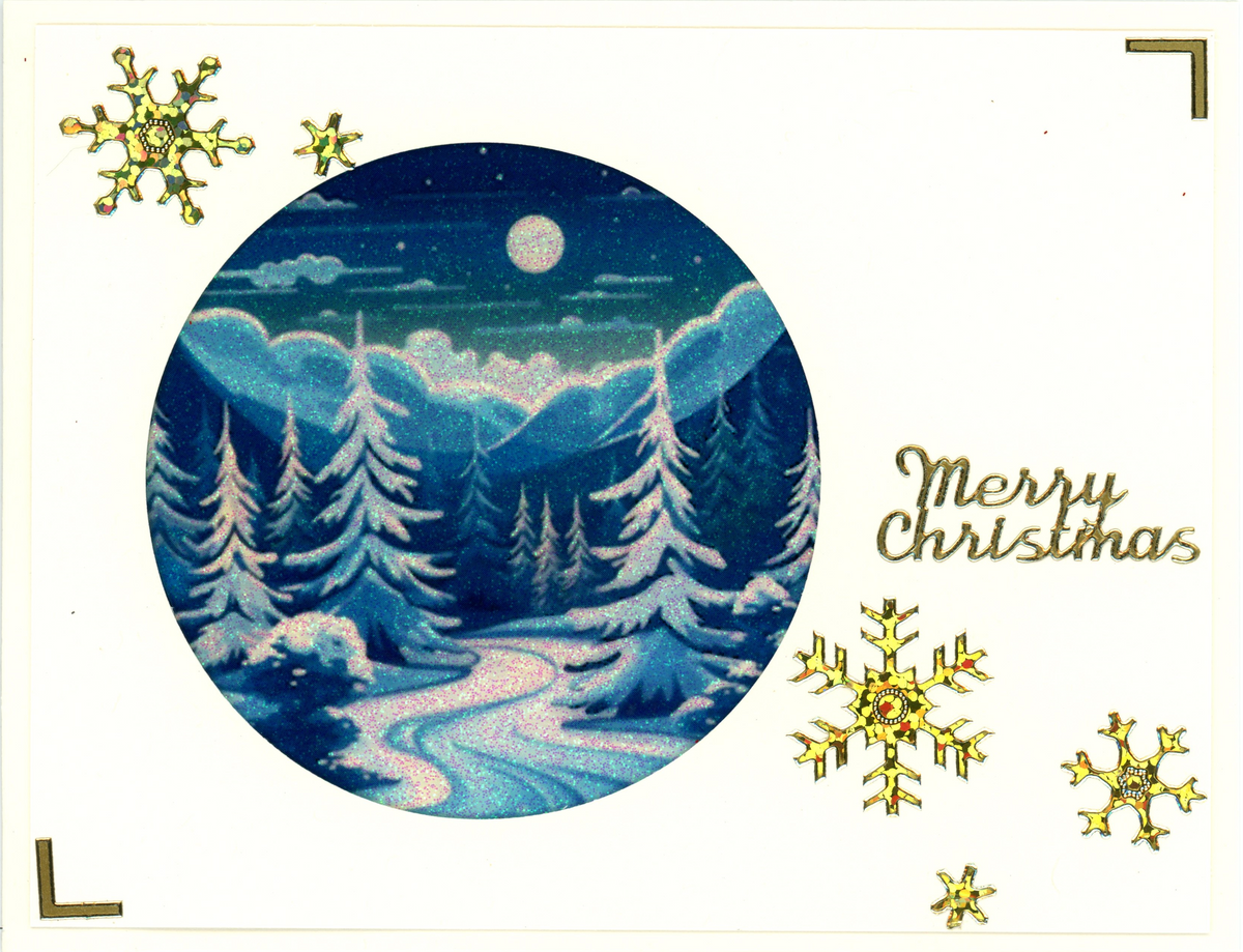 GlitterFilm and Vintage Hue 12 Card Kit Winter Nights Rounds