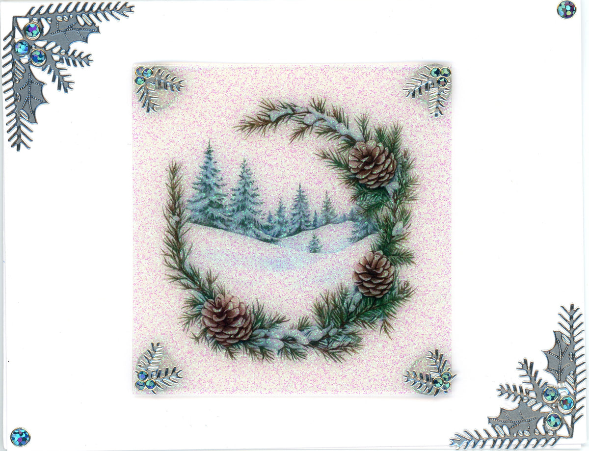 GlitterFilm and Vintage Hue 12 Card Kit Winter Branch Scenes