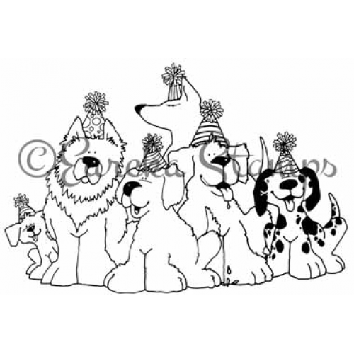 Party Poopers Art Rubber Stamp  ES 14303R