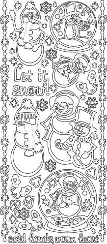Heartfelt Snowman Outline Sticker  2182