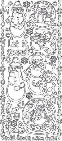 Heartfelt Snowman Outline Sticker  2182