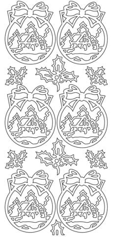 Christmas Ball Ornament-Landscape Outline Sticker  2431