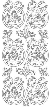Christmas Ball Ornament-Landscape Outline Sticker  2431