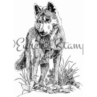 Wolf Art Rubber Stamp   ES 36501Q