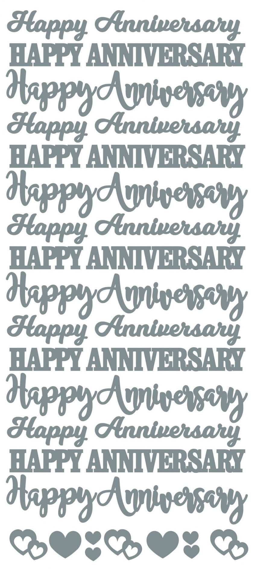 Happy Anniversary 3 fonts Outline Sticker  4745