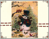 GlitterFilm & Vintage Hues 12 Card Kit Birdkeeper Snowman