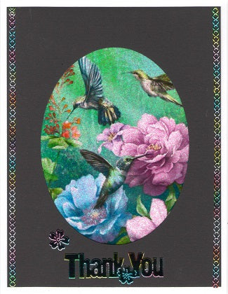 GlitterFilm & Vintage Hues 12 Card Kit Hummingbirds 1