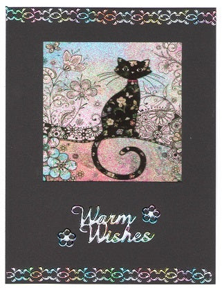 GlitterFilm & Vintage Hues 12 Card Kit Paisley Print Squares 1