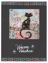 GlitterFilm & Vintage Hues 12 Card Kit Paisley Print Squares 1