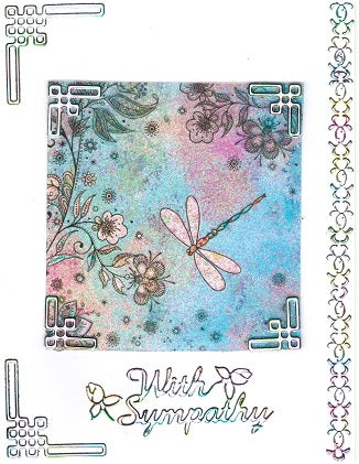 GlitterFilm & Vintage Hues 12 Card Kit Paisley Print Squares 1