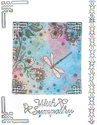 GlitterFilm & Vintage Hues 12 Card Kit Paisley Print Squares 1