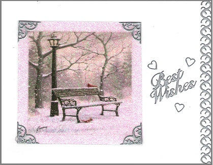 GlitterFilm & Vintage Hues 12 Card Kit Cardinals on Bench