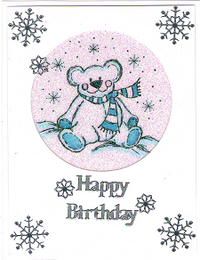 Cut-N-Create GlitterFilm 12 Card Kit Winter Teddy AS1301