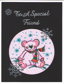 Cut-N-Create GlitterFilm 12 Card Kit Winter Teddy AS1301