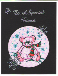 Cut-N-Create GlitterFilm 12 Card Kit Winter Teddy AS1301