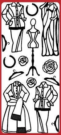 Fashion Dresses 2 Outline Sticker   DD8502
