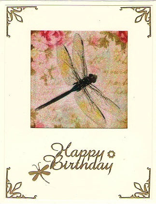 GlitterFilm & Vintage Hues 12 Card Kit Dragonfly Squares