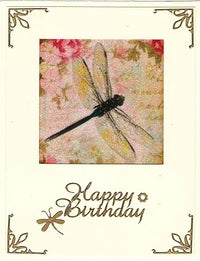 GlitterFilm & Vintage Hues 12 Card Kit Dragonfly Squares