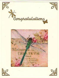 GlitterFilm & Vintage Hues 12 Card Kit Dragonfly Squares