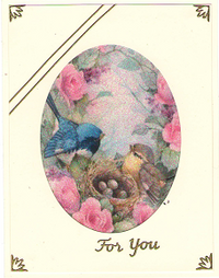 GlitterFilm & Vintage Hues 12 Card Kit Baby Bird Ovals