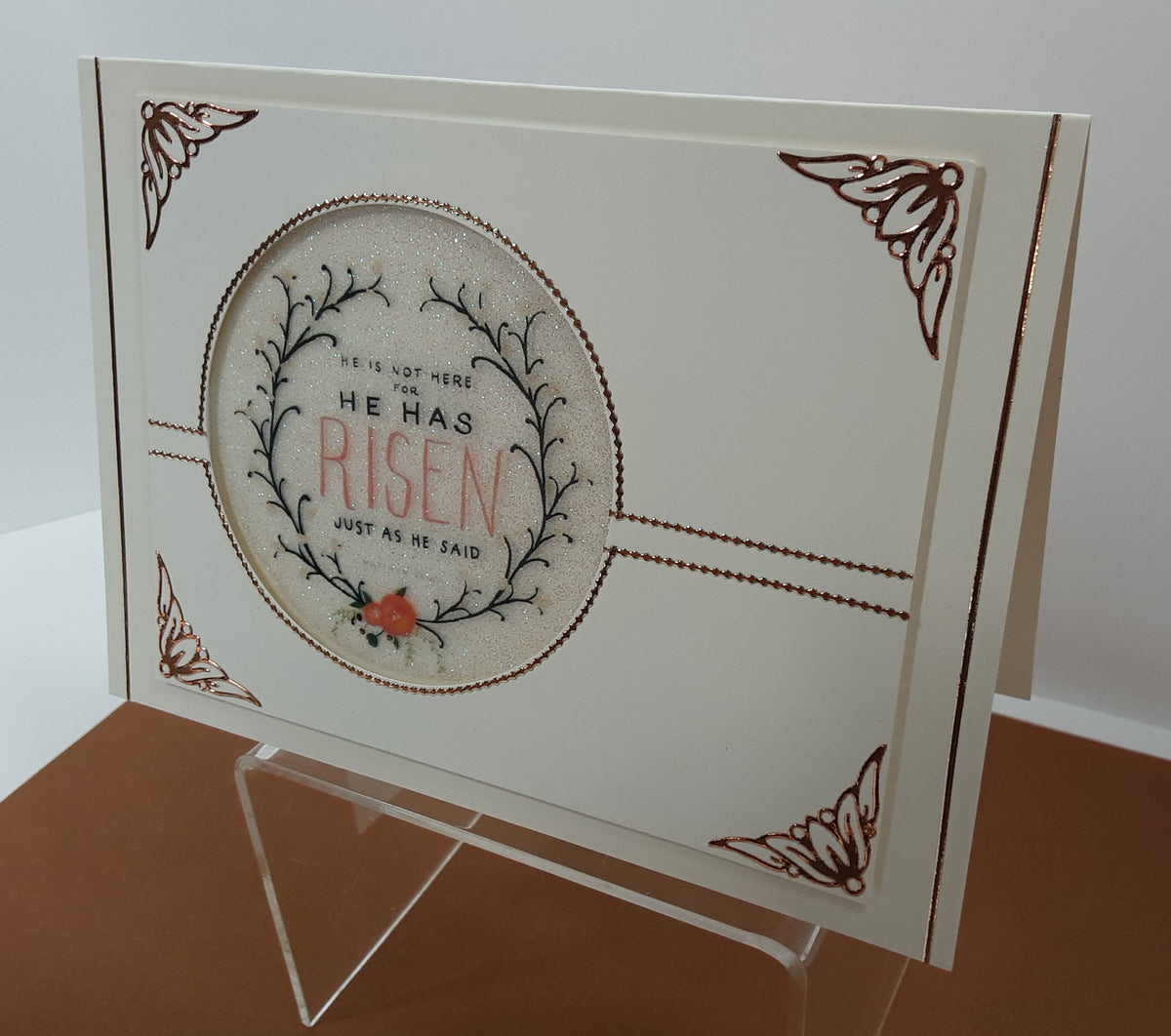 He Is Risen Wreath Squares, Vintage Hue Acetate