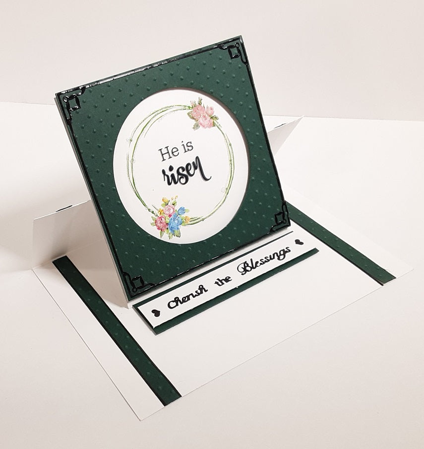 He Is Risen Wreath Squares, Vintage Hue Acetate