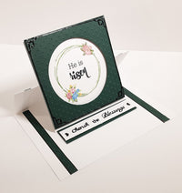 He Is Risen Wreath Squares, Vintage Hue Acetate