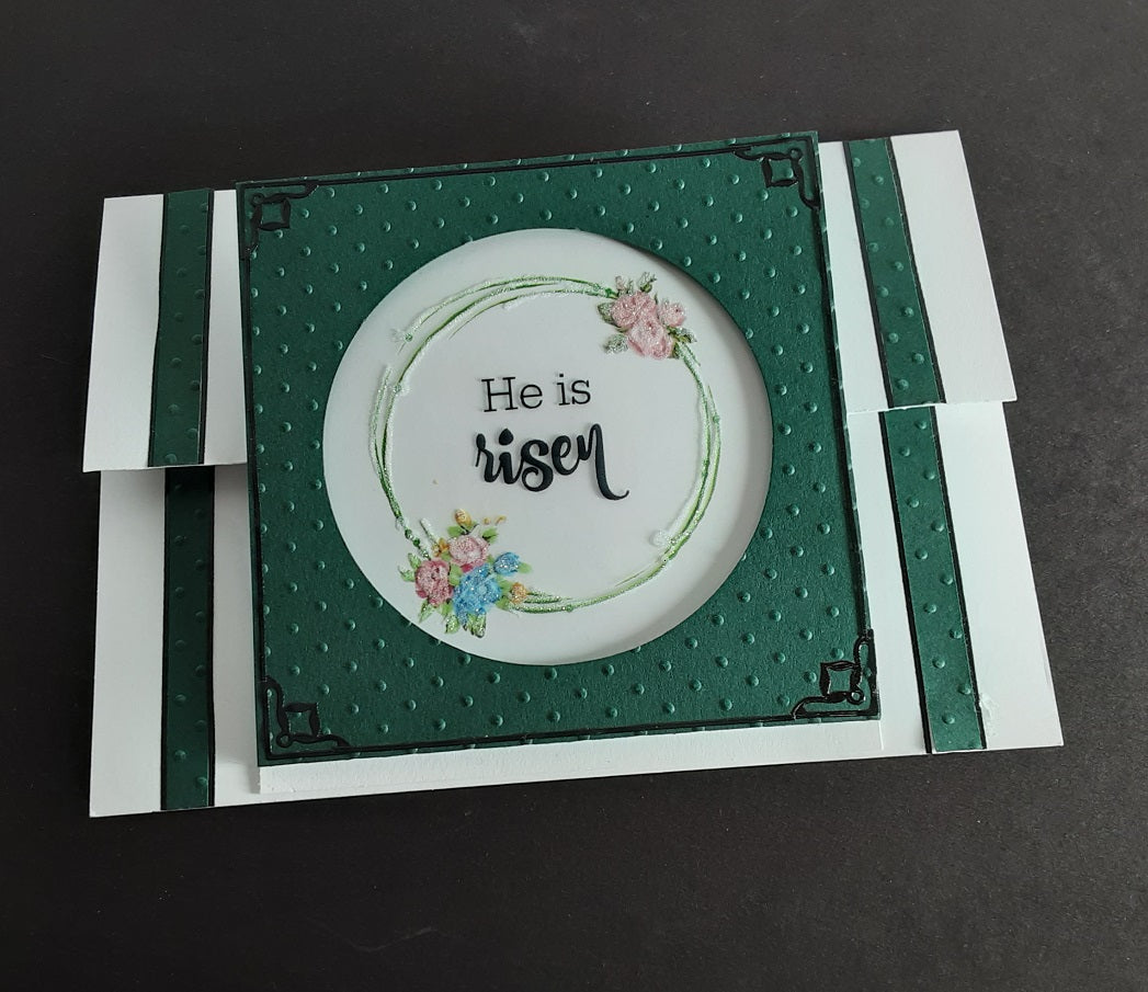 He Is Risen Wreath Squares, Vintage Hue Acetate
