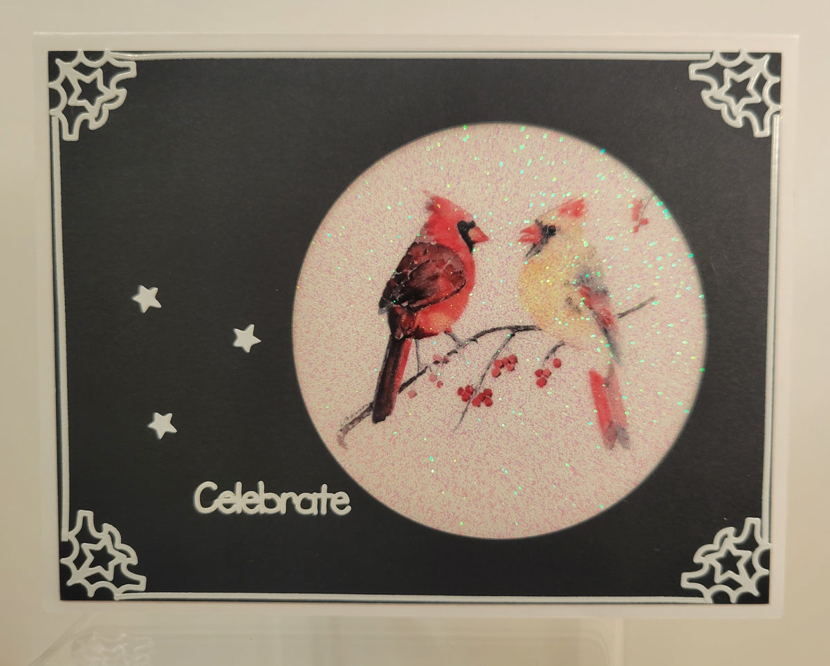 Holly Berry Cardinal Squares Vintage Hue Acetate