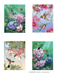 GlitterFilm & Vintage Hues 12 Card Kit Hummingbirds 1