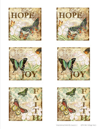 GlitterFilm & Vintage Hues 12 Card Kit Inspirational Butterfly Squares 2