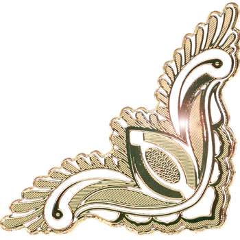 Sticker, Double Embossed Corners Feathers 356751