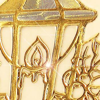 Sticker, Double Embossed Christmas Lantern 357001