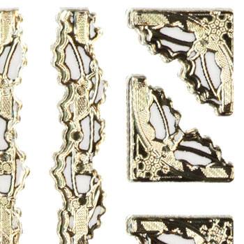 Sticker, Double Embossed Border-Corners Holly(small) 357033
