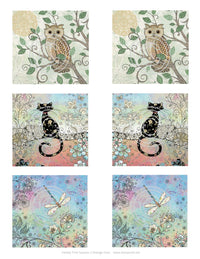 GlitterFilm & Vintage Hues 12 Card Kit Paisley Print Squares 1