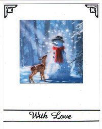 Vintage Hues Vellum, Snowman with Deer