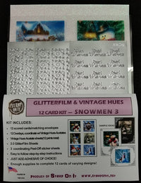 GlitterFilm & Vintage Hues 12 Card Kit Snowmen 3