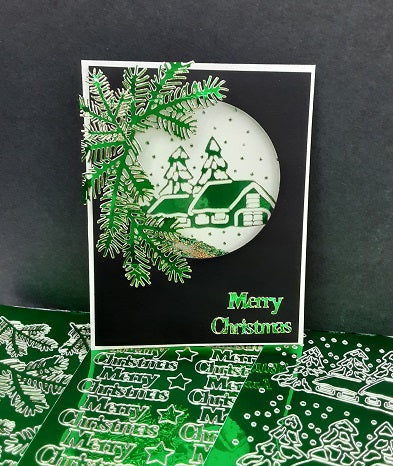 Snowy Cabin Outline Sticker 1.456 (362)