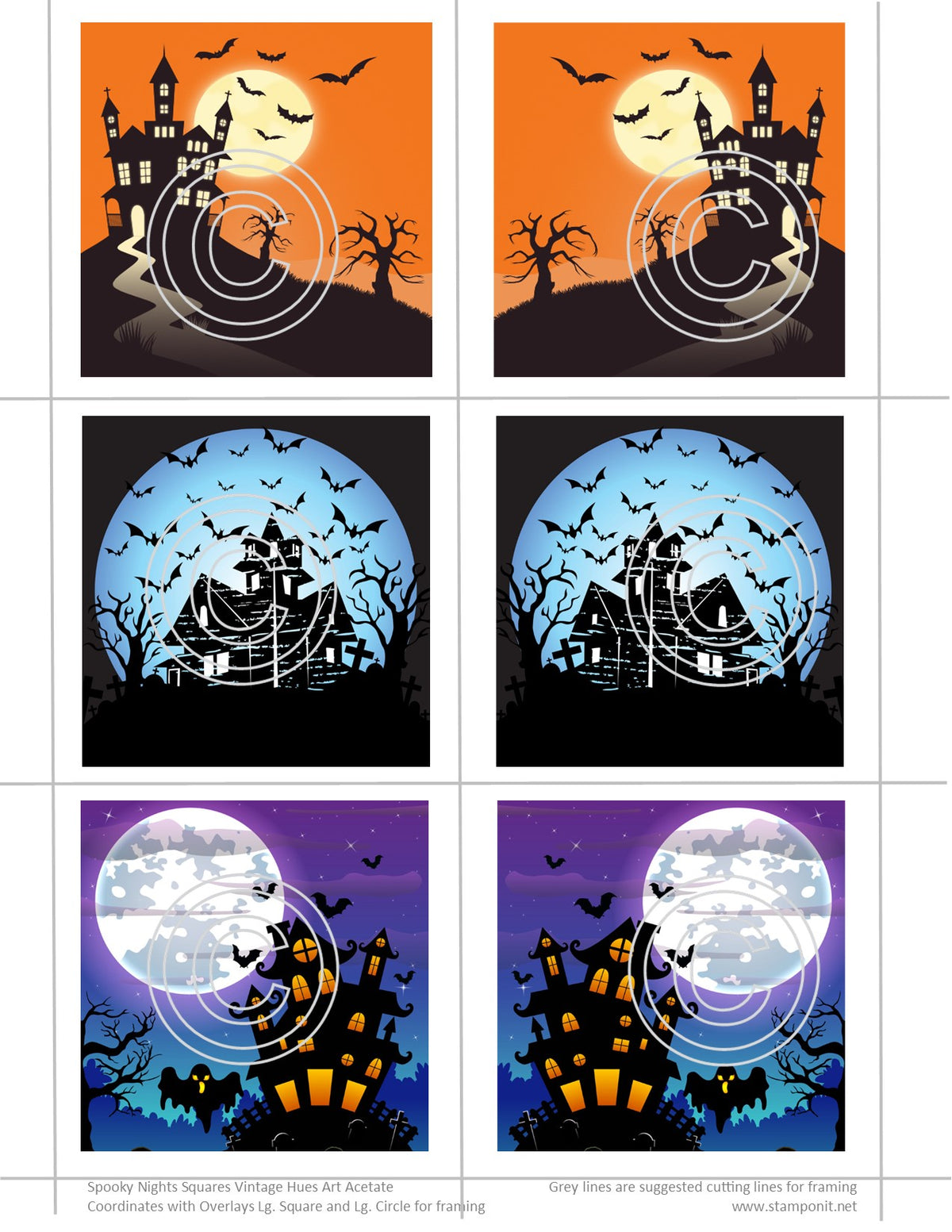 GlitterFilm & Vintage Hues 12 Card Kit Spooky Nights