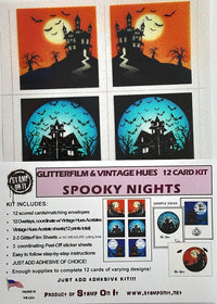 GlitterFilm & Vintage Hues 12 Card Kit Spooky Nights