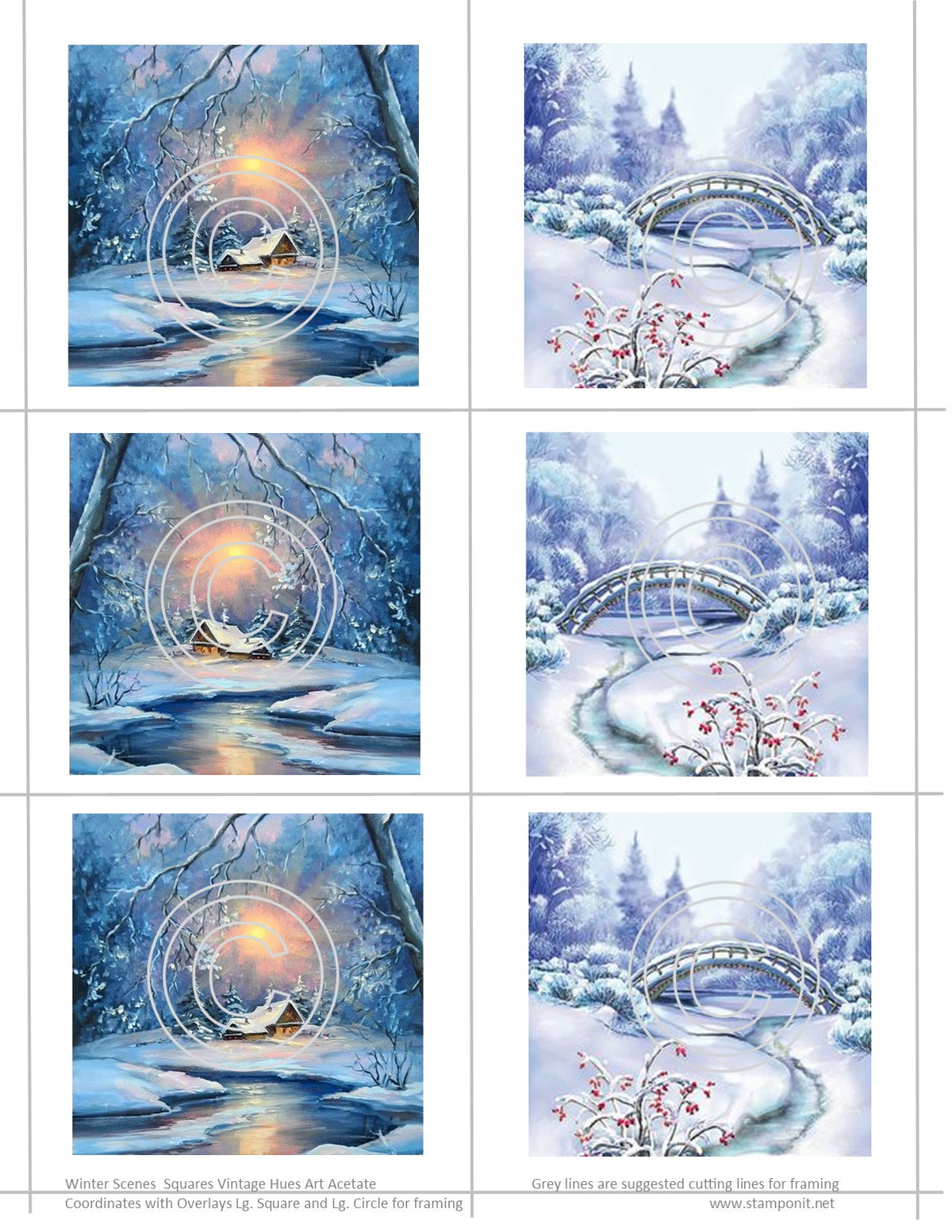 GlitterFilm & Vintage Hues 12 Card Kit Winter Scenes