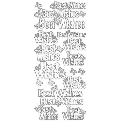 Best Wishes large Greeting Outline Sticker 1708
