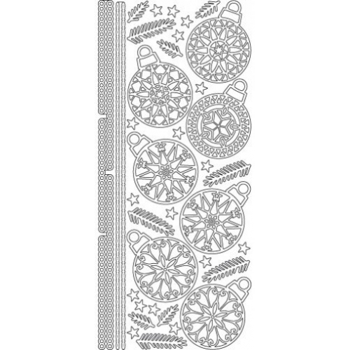 Christmas Baubles 3 Outline Sticker  3723