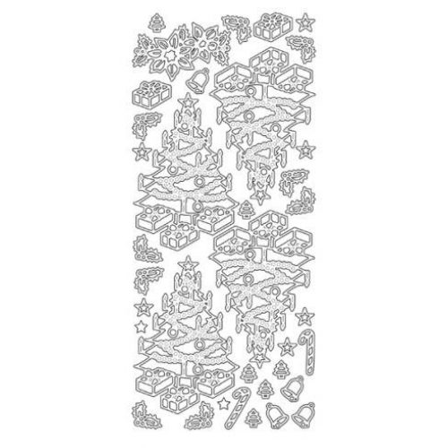 Christmas Fir Tree wGifts Outline Sticker  1.104