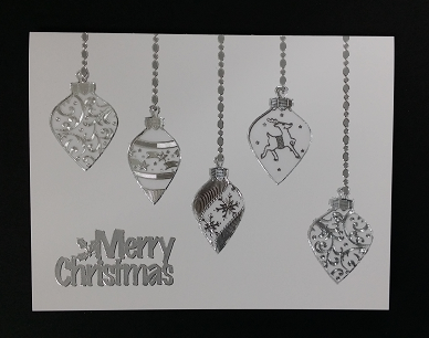 Sticker, Double Embossed Christmas Baubles 357007
