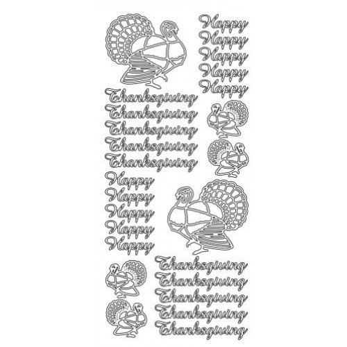 Happy Thanksgiving Outline Sticker  2130