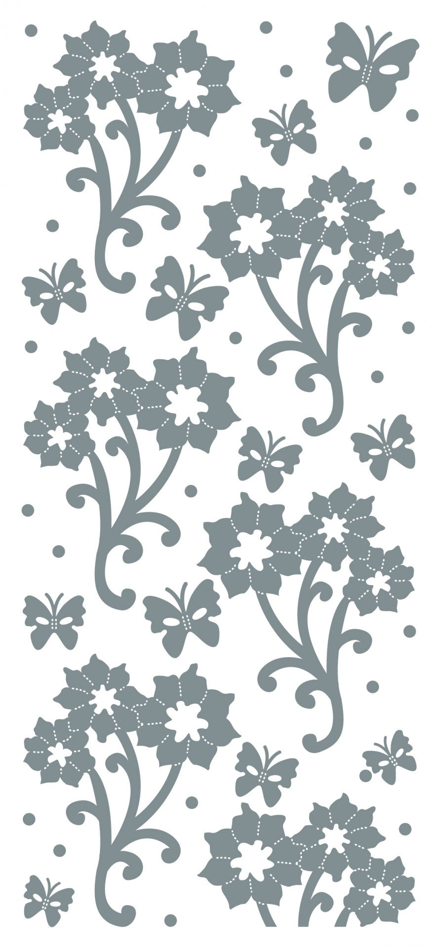 Flowers and Butterflies Outline Sticker  1916