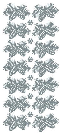 Fir Tree Pine Cones Outline Sticker  4393