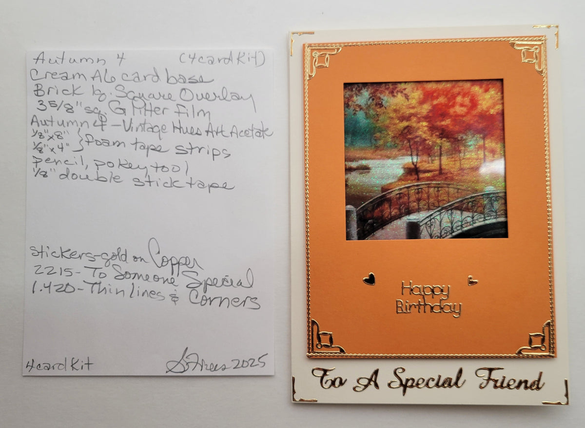 GlitterFilm and Vintage Hue 4 Card Kit Autumn 4
